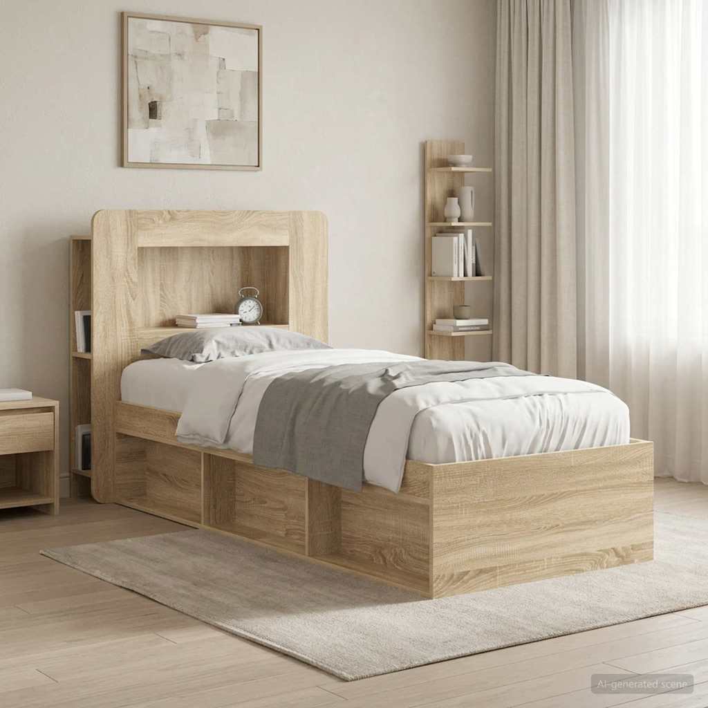 Hoofdbordkast met opslag Geconstrueerd hout is nu te koop bij PeponiXL, paradijselijk wonen!