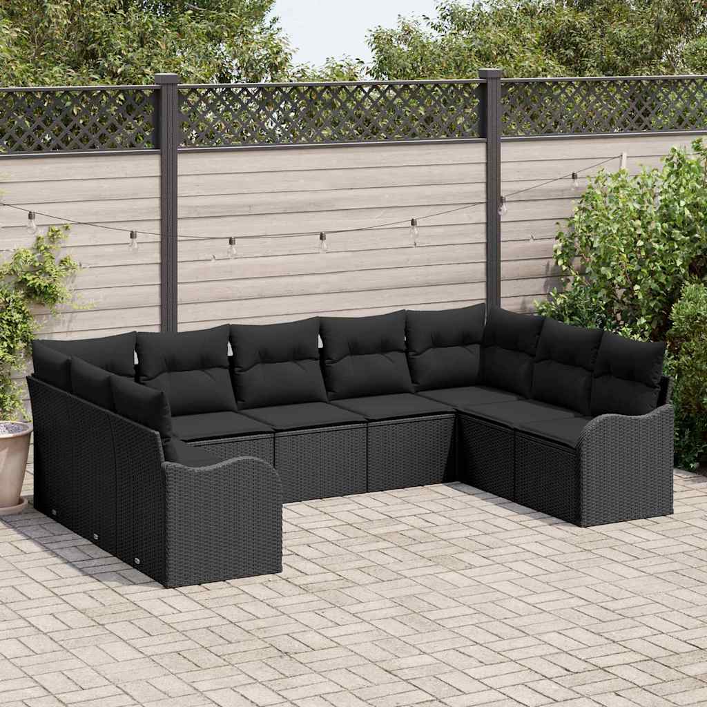 Tuin Sofa Set Zwart poly rattan is nu te koop bij PeponiXL, paradijselijk wonen!