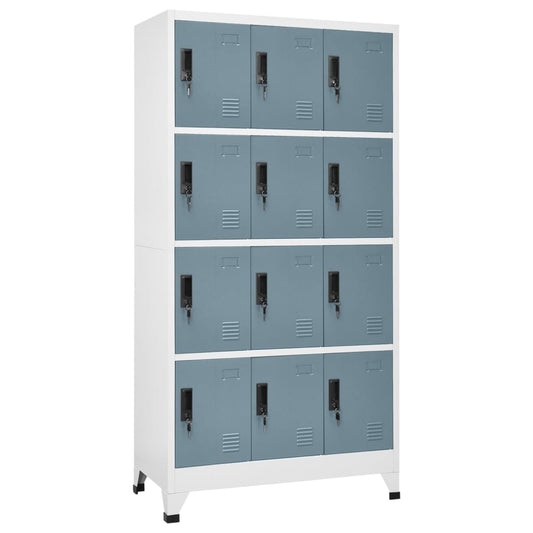 Lockerkast 90x45x180 cm staal lichtgrijs en donkergrijs is nu te koop bij PeponiXL, paradijselijk wonen!
