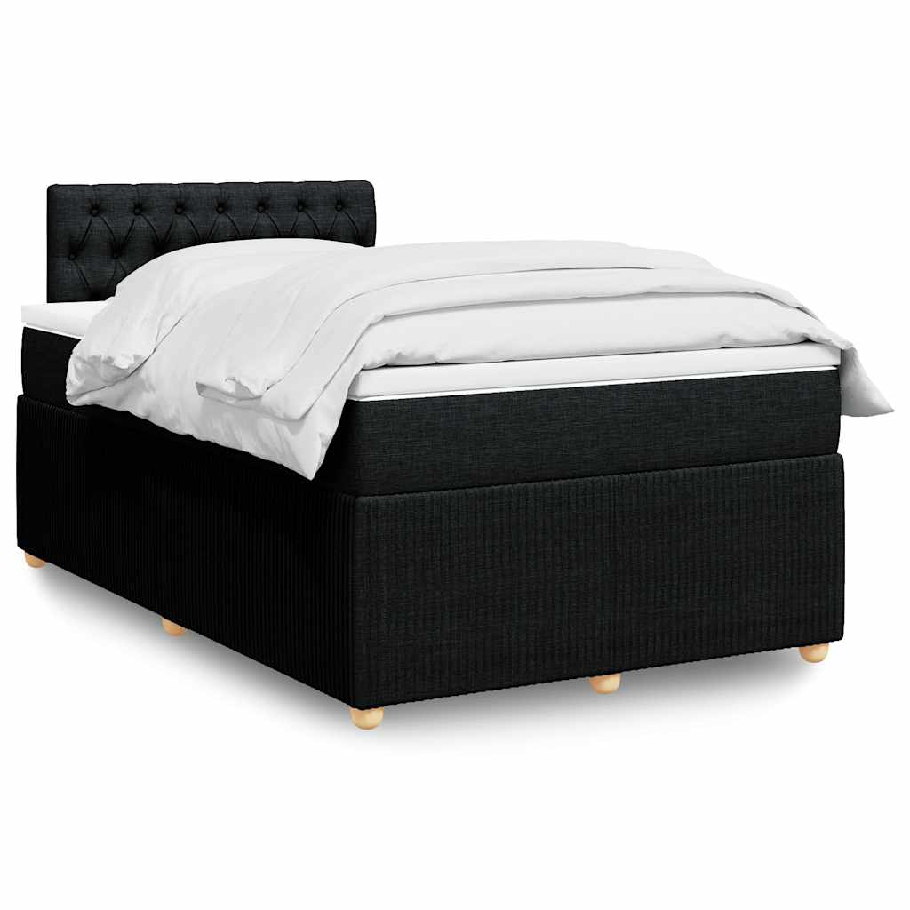 Boxspring met matras stof zwart 120x190 cm is nu te koop bij PeponiXL, paradijselijk wonen!