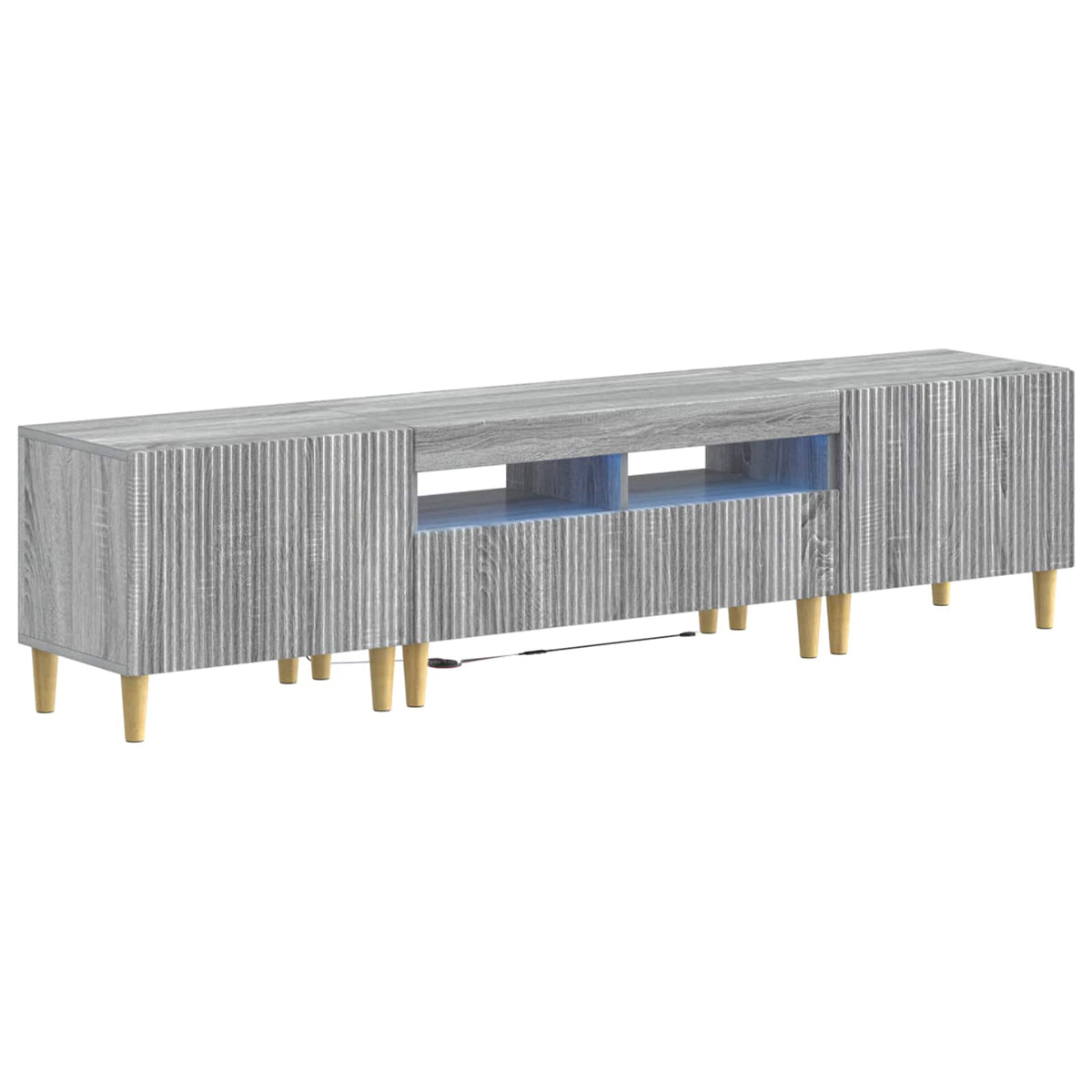 5-delige LED TV-kast Grijs Sonoma Bewerkt hout is nu te koop bij PeponiXL, paradijselijk wonen!
