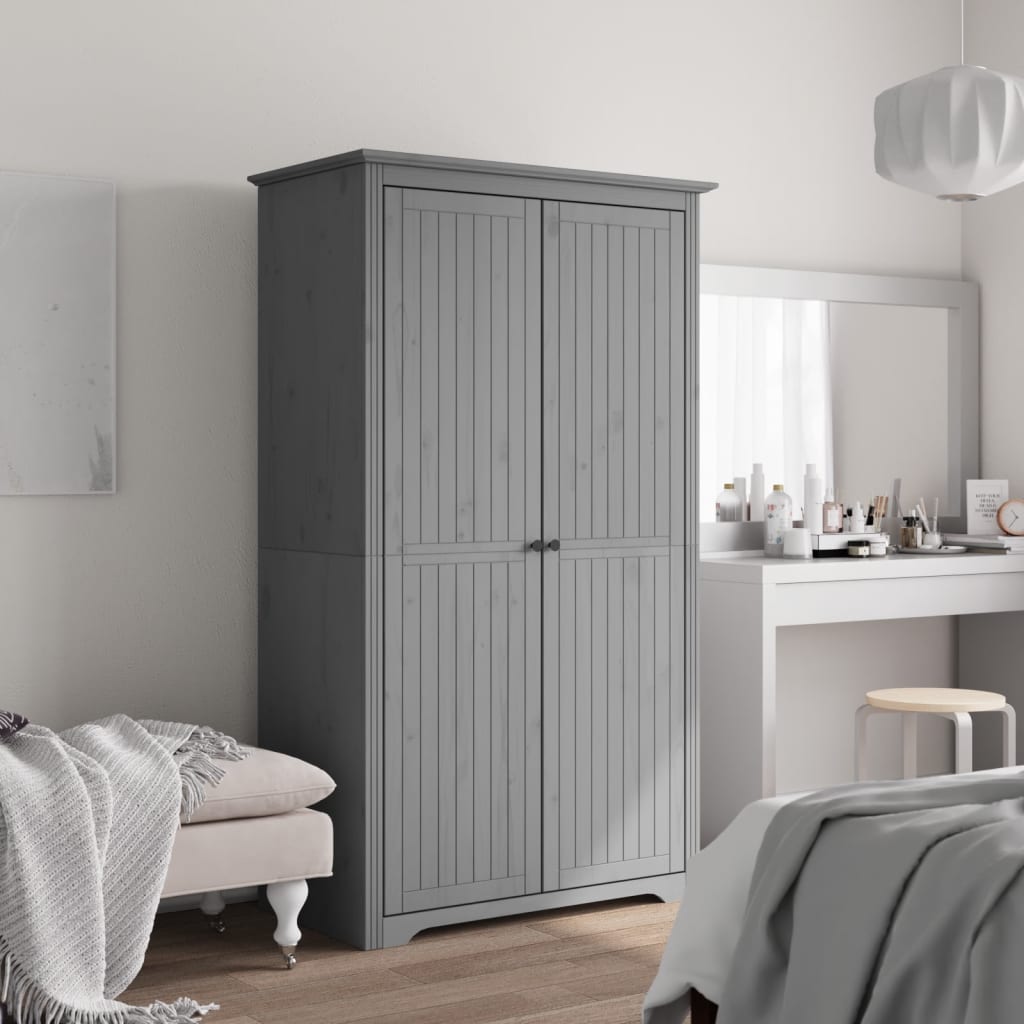 Kledingkast BODO 99x53,5x173 cm massief grenenhout grijs is nu te koop bij PeponiXL, paradijselijk wonen!