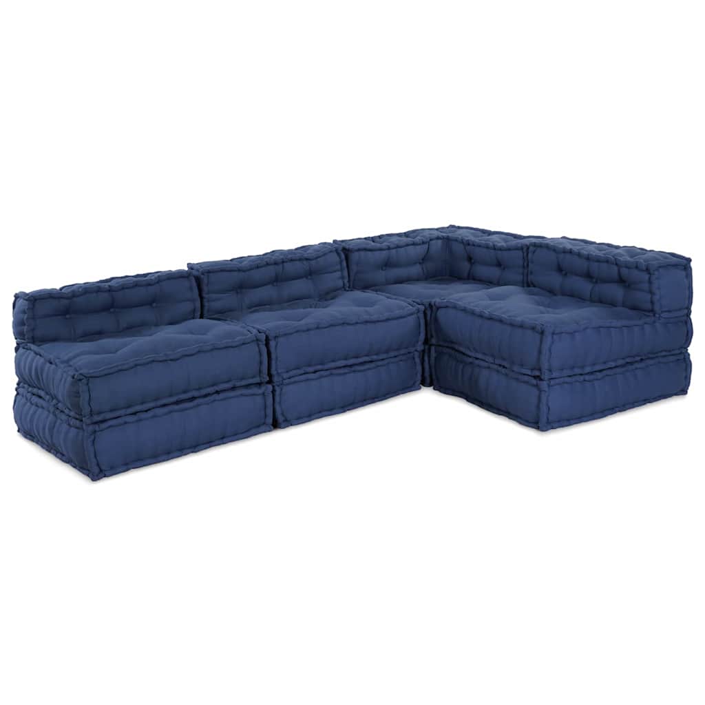 Modulair Sofabet 4 pcs Indigo Stof is nu te koop bij PeponiXL, paradijselijk wonen!