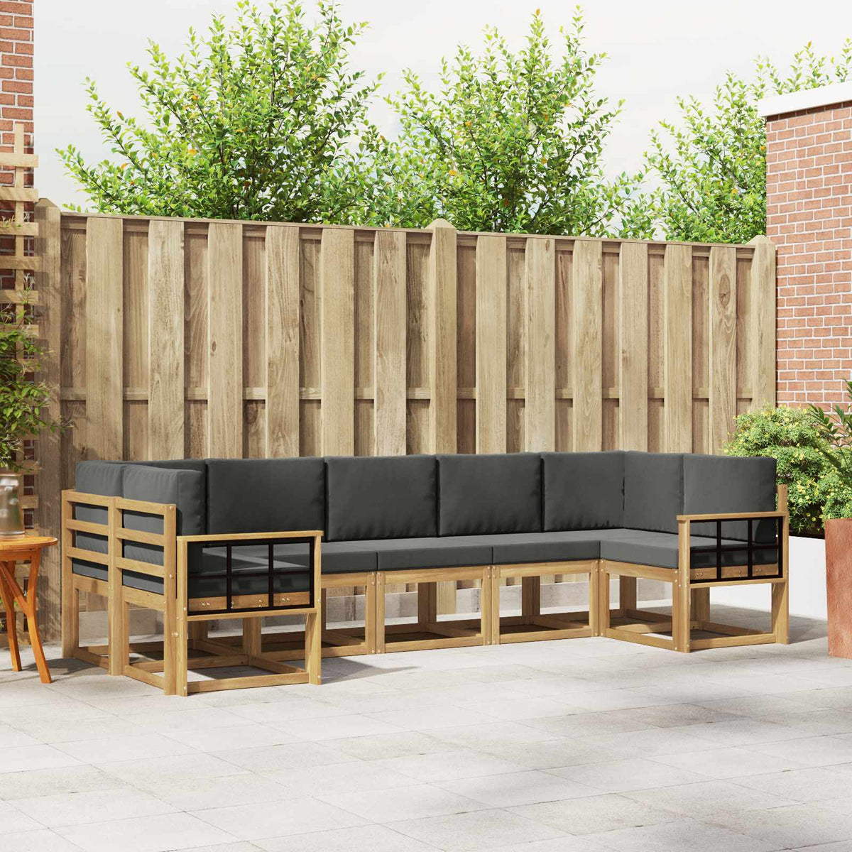 Buiten bankenset met kussen 7 pcs Wit en antracietkleurig is nu te koop bij PeponiXL, paradijselijk wonen!