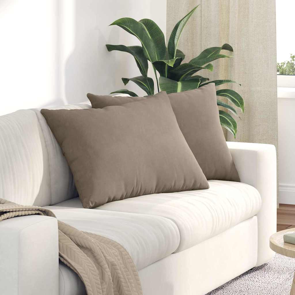 Sofa Kussens 2 stuks Taupe 70 x 50 cm Stof is nu te koop bij PeponiXL, paradijselijk wonen!