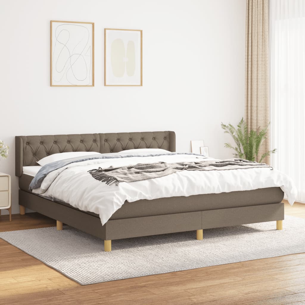 Boxspring met matras stof taupe 160x200 cm is nu te koop bij PeponiXL, paradijselijk wonen!