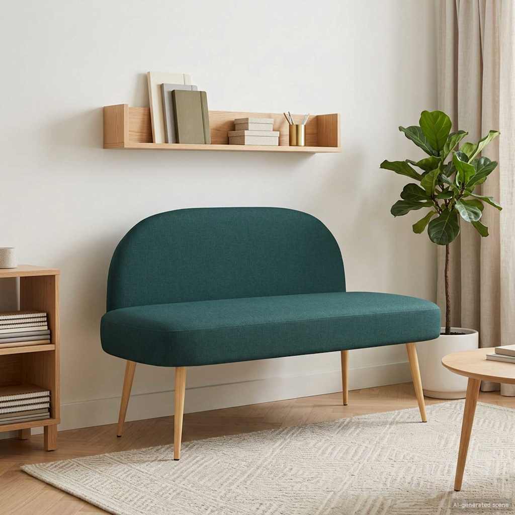 Beklede bank met rugleuning Donkergroen 110 x 60 x 76 cm is nu te koop bij PeponiXL, paradijselijk wonen!