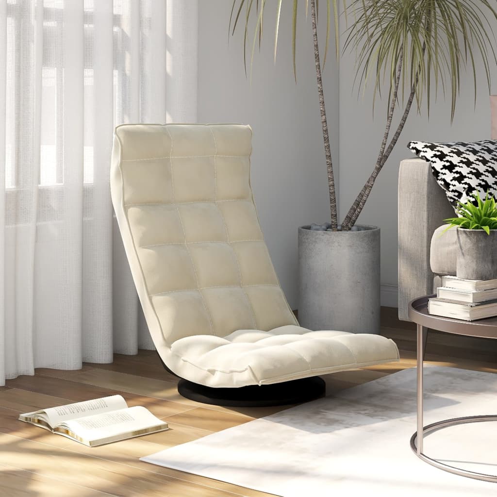 Vloerstoel draaibaar fluweel crèmekleurig is nu te koop bij PeponiXL, paradijselijk wonen!