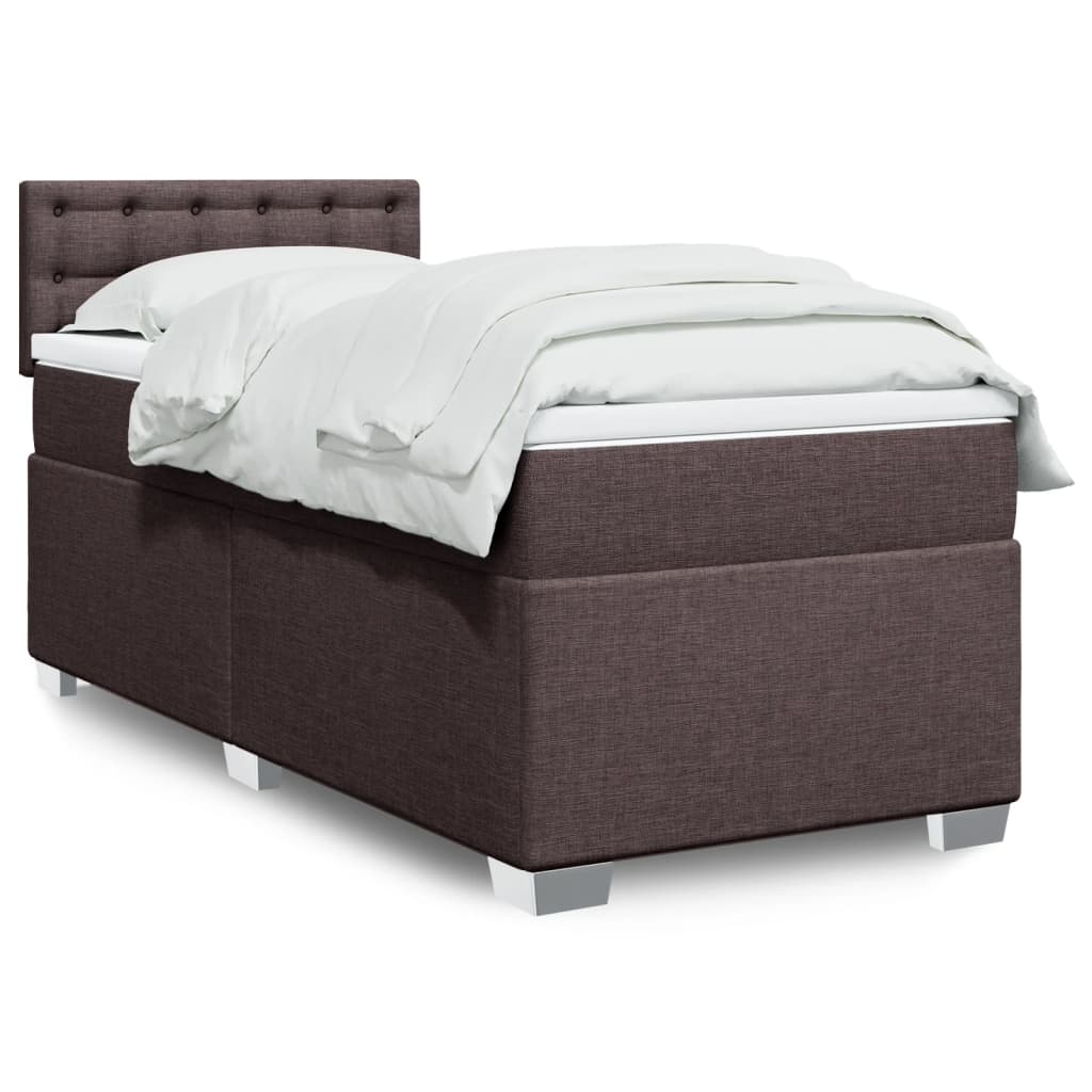 Boxspring met matras stof donkerbruin 80x200 cm is nu te koop bij PeponiXL, paradijselijk wonen!