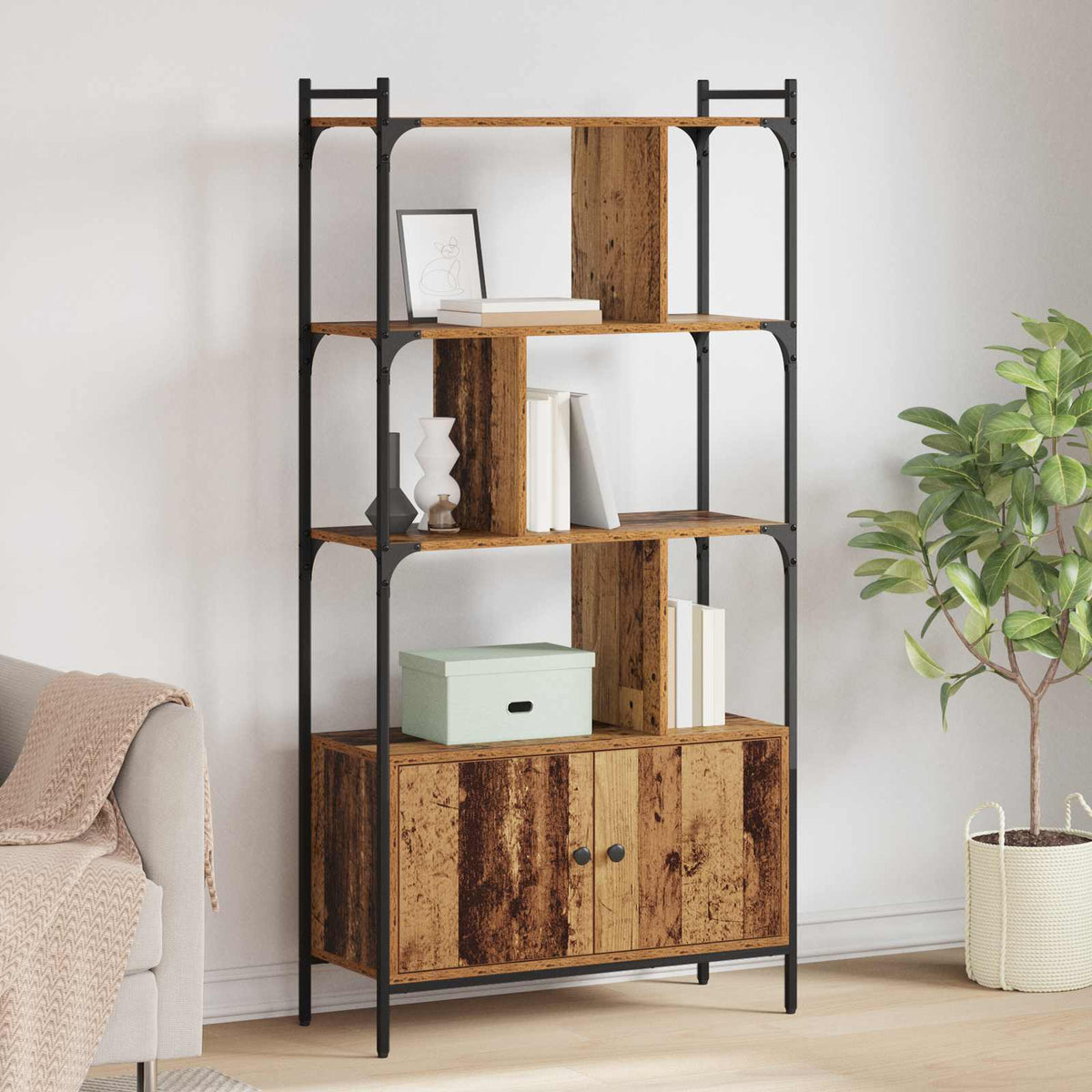 Boekenkast 76,5 x 30 x 154,5 cm Bewerkt hout is nu te koop bij PeponiXL, paradijselijk wonen!