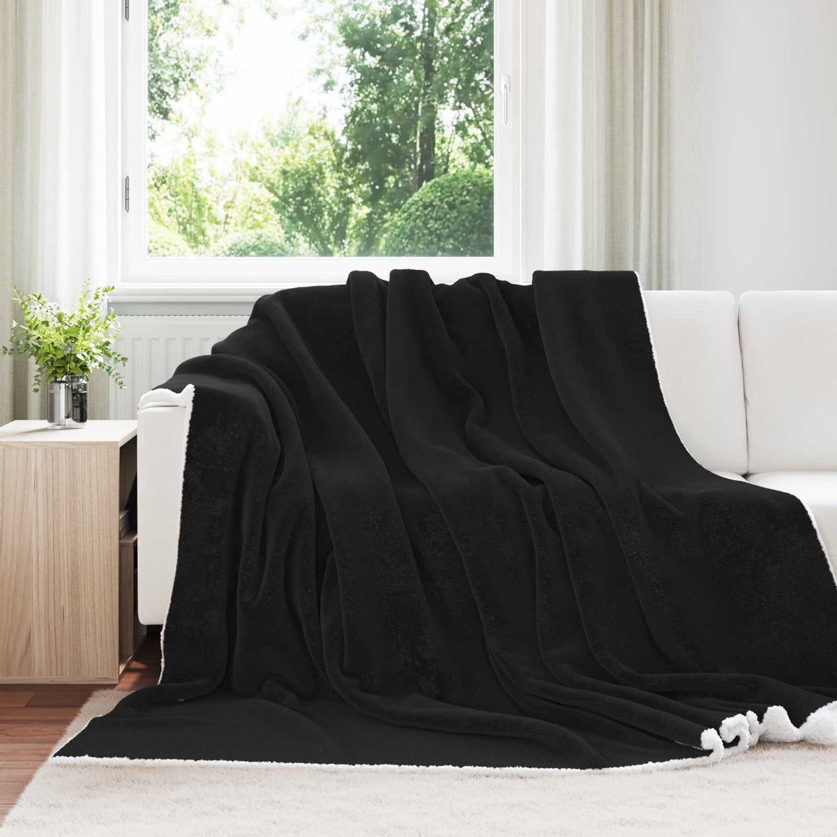 Gooi Deken Zwart 240 x 270 cm Fleece is nu te koop bij PeponiXL, paradijselijk wonen!