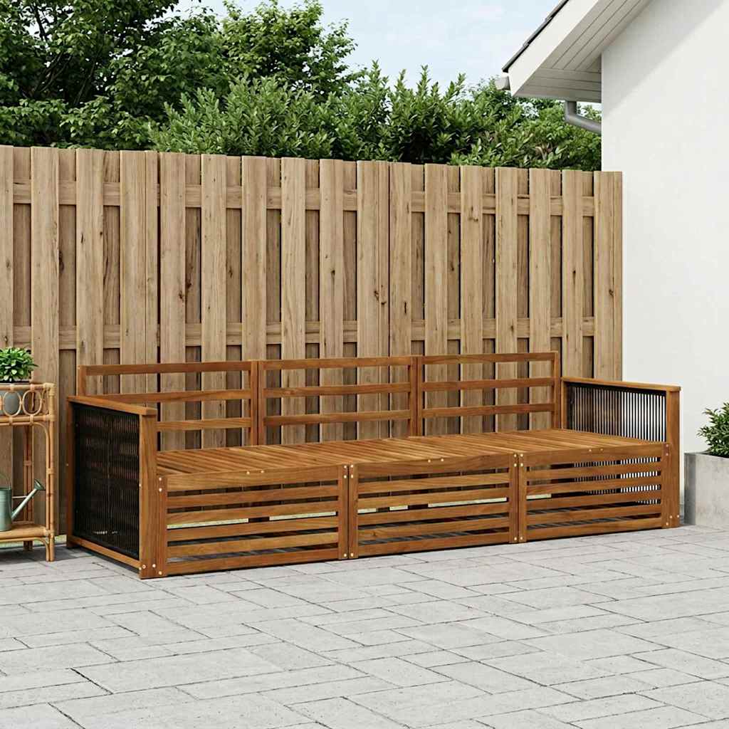 Buiten bankenset 3 pcs Naturel Massief Acaciahout is nu te koop bij PeponiXL, paradijselijk wonen!