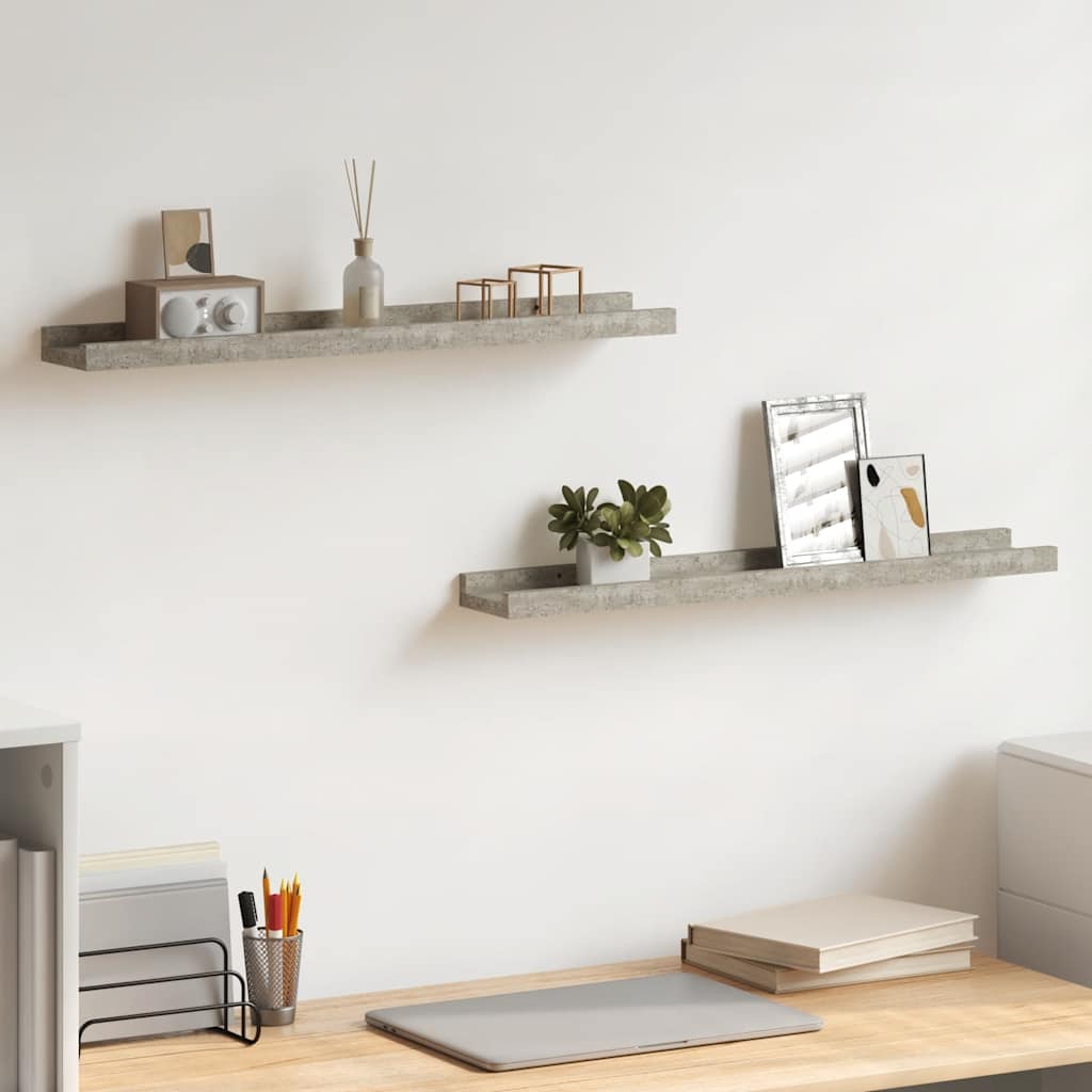 Wandschappen 2 st 60x9x3 cm betongrijs is nu te koop bij PeponiXL, paradijselijk wonen!