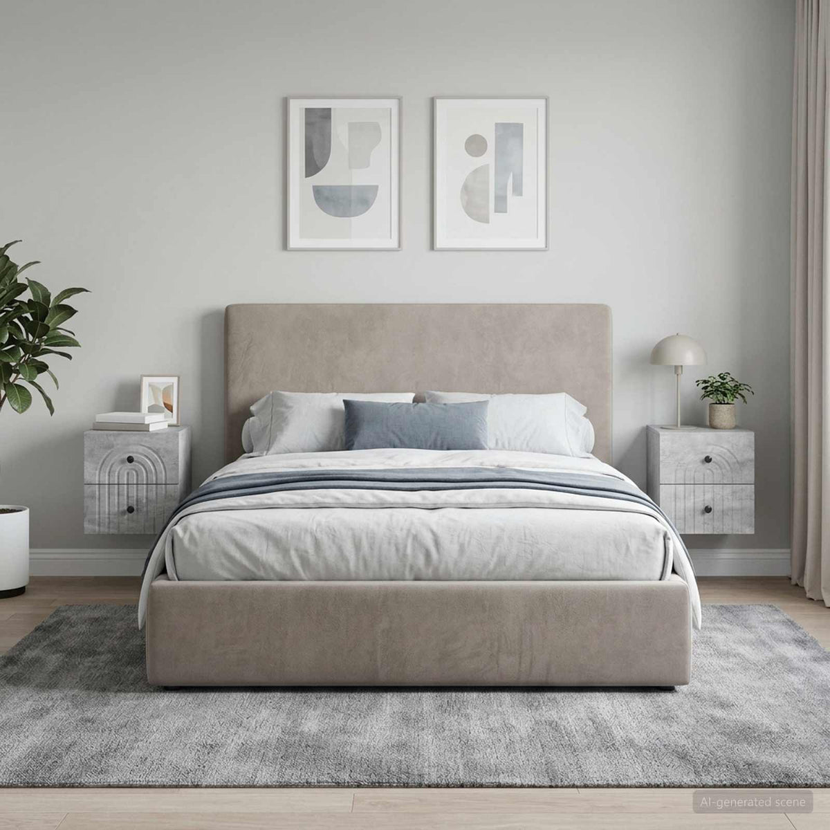 Wandbeugel Bedkast met lade 2 pcs Betongrijs 33 x 34,5 x 40 cm is nu te koop bij PeponiXL, paradijselijk wonen!