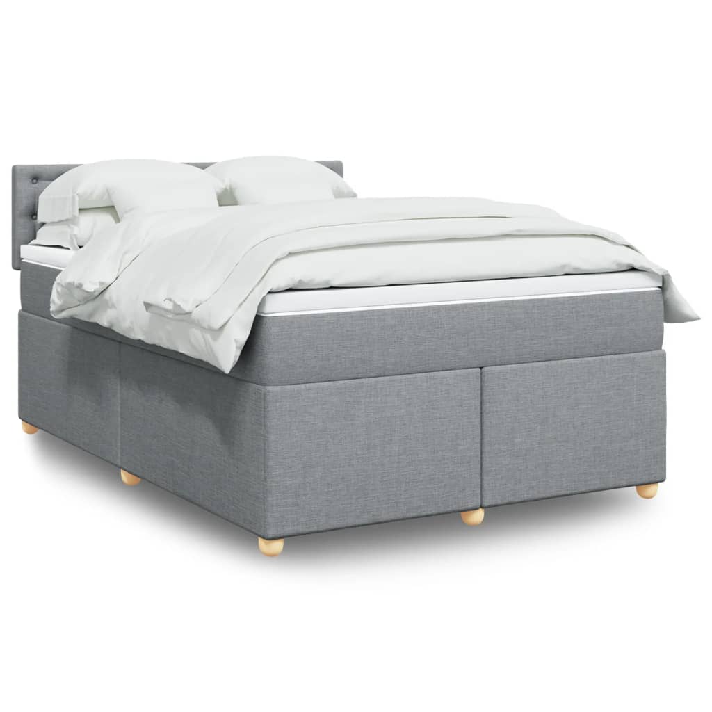 Boxspring met matras stof lichtgrijs 160x200 cm is nu te koop bij PeponiXL, paradijselijk wonen!