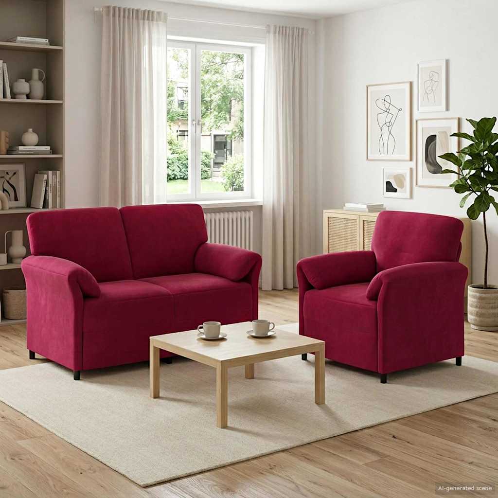 Bankstel 2 st Wijnrood Fluweel is nu te koop bij PeponiXL, paradijselijk wonen!