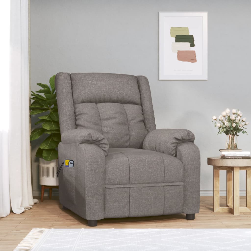 Massagestoel elektrisch stof taupe is nu te koop bij PeponiXL, paradijselijk wonen!