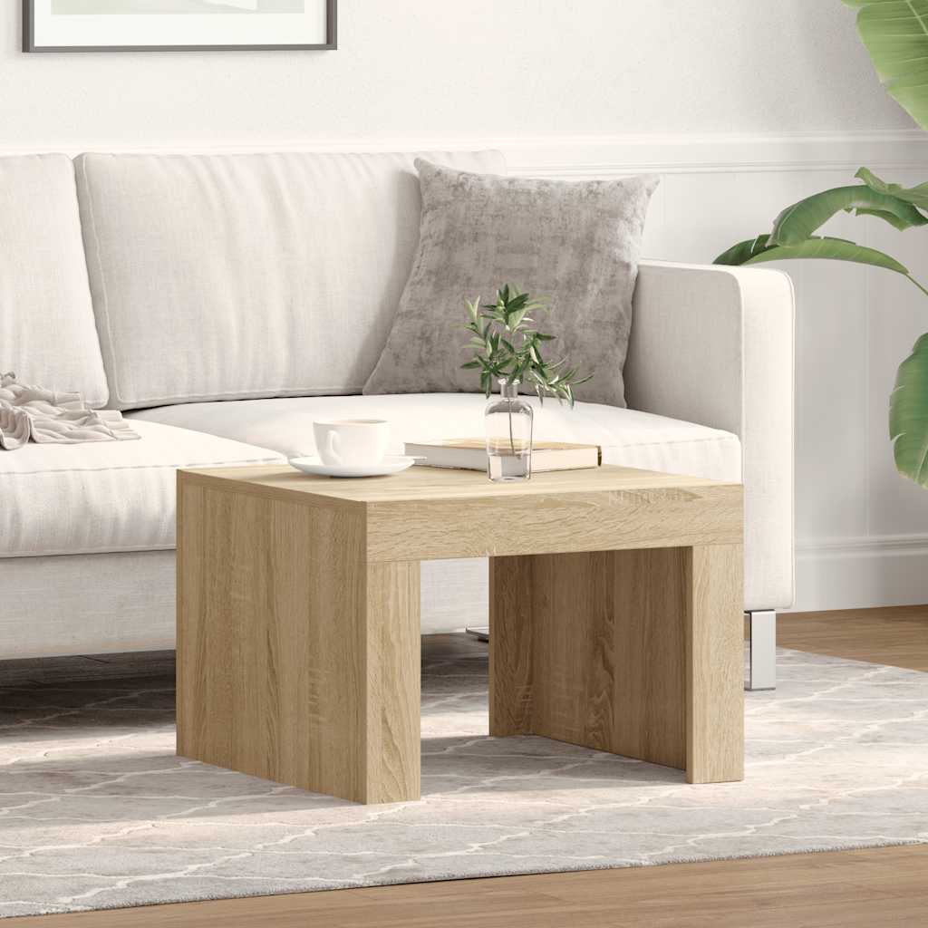 Salontafel 50x50x35 cm bewerkt hout sonoma eikenkleurig is nu te koop bij PeponiXL, paradijselijk wonen!