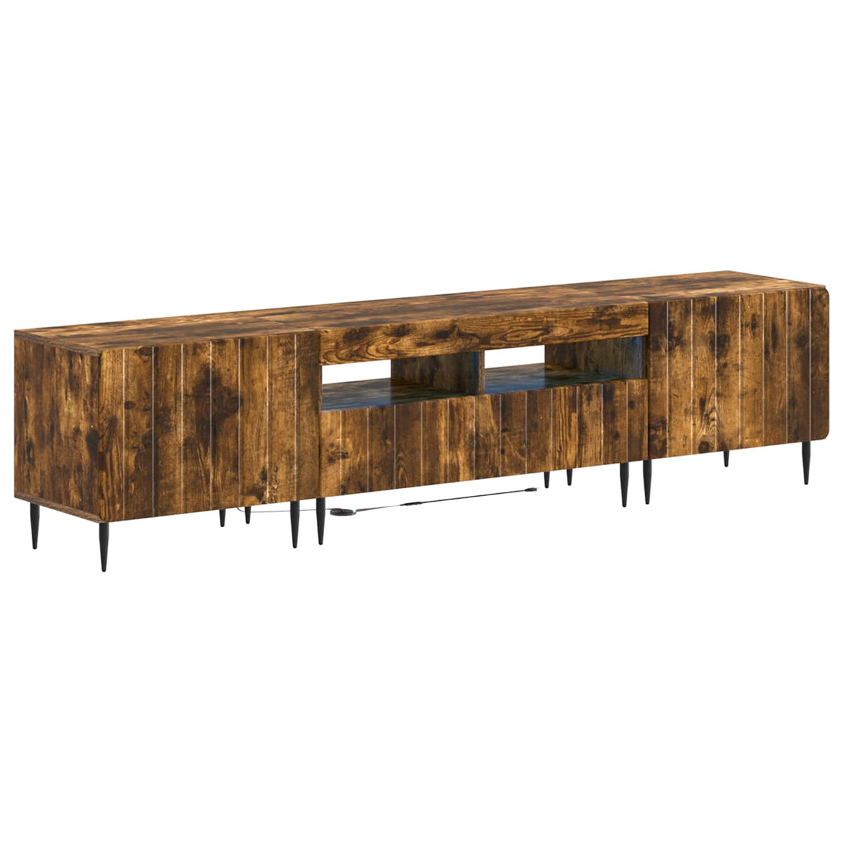 5-delige LED TV-kast Gerookt eiken Bewerkt hout is nu te koop bij PeponiXL, paradijselijk wonen!