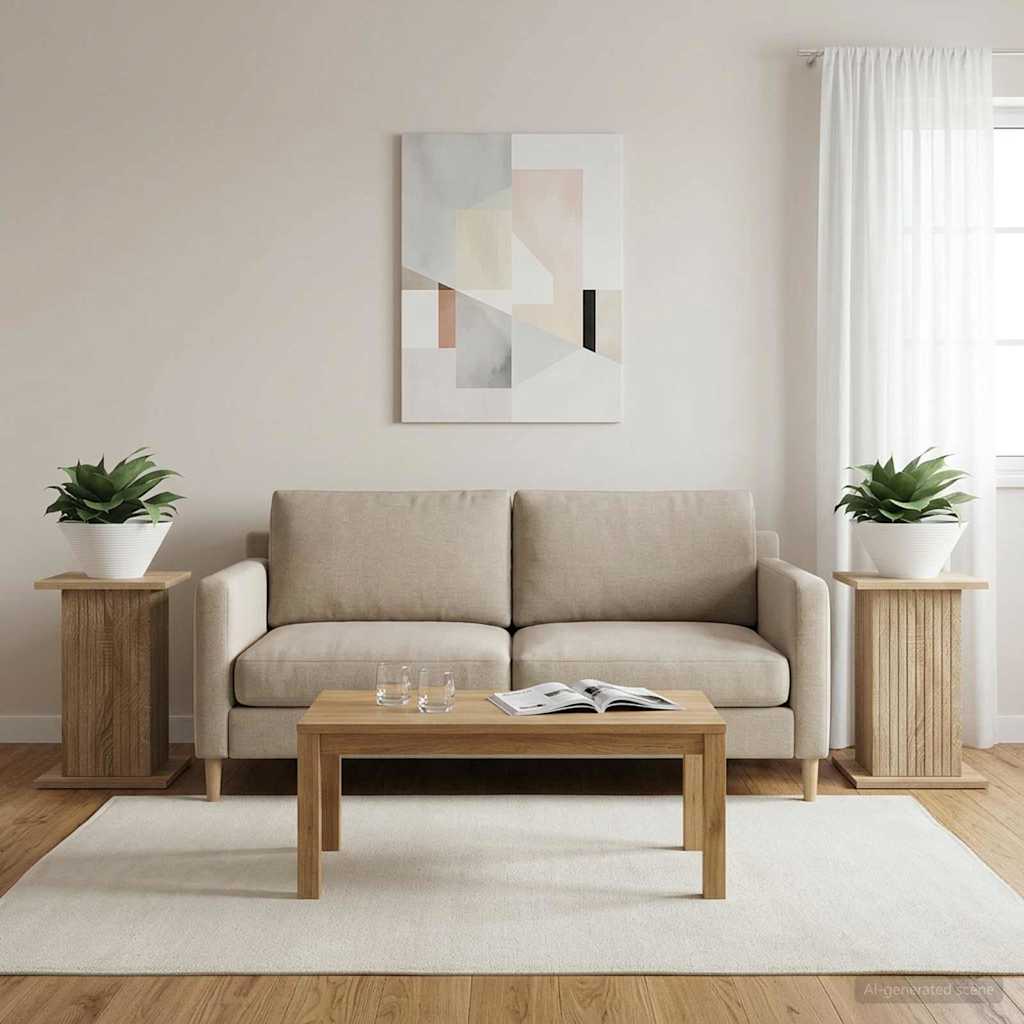 Plantenstandaard 2 pcs Sonoma Eiken 30,5 x 30 x 43 cm is nu te koop bij PeponiXL, paradijselijk wonen!
