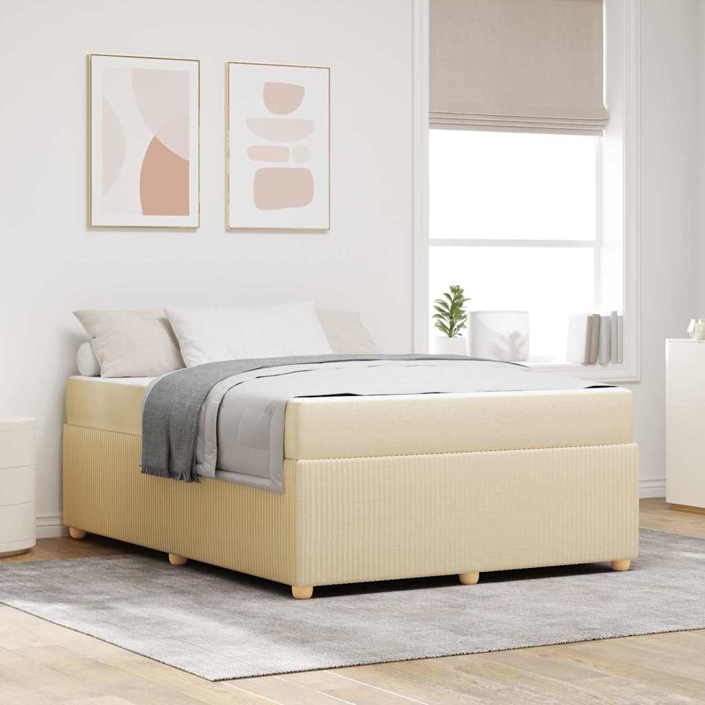 Bedframe met matras Crème 140 x 200 cm Stof is nu te koop bij PeponiXL, paradijselijk wonen!