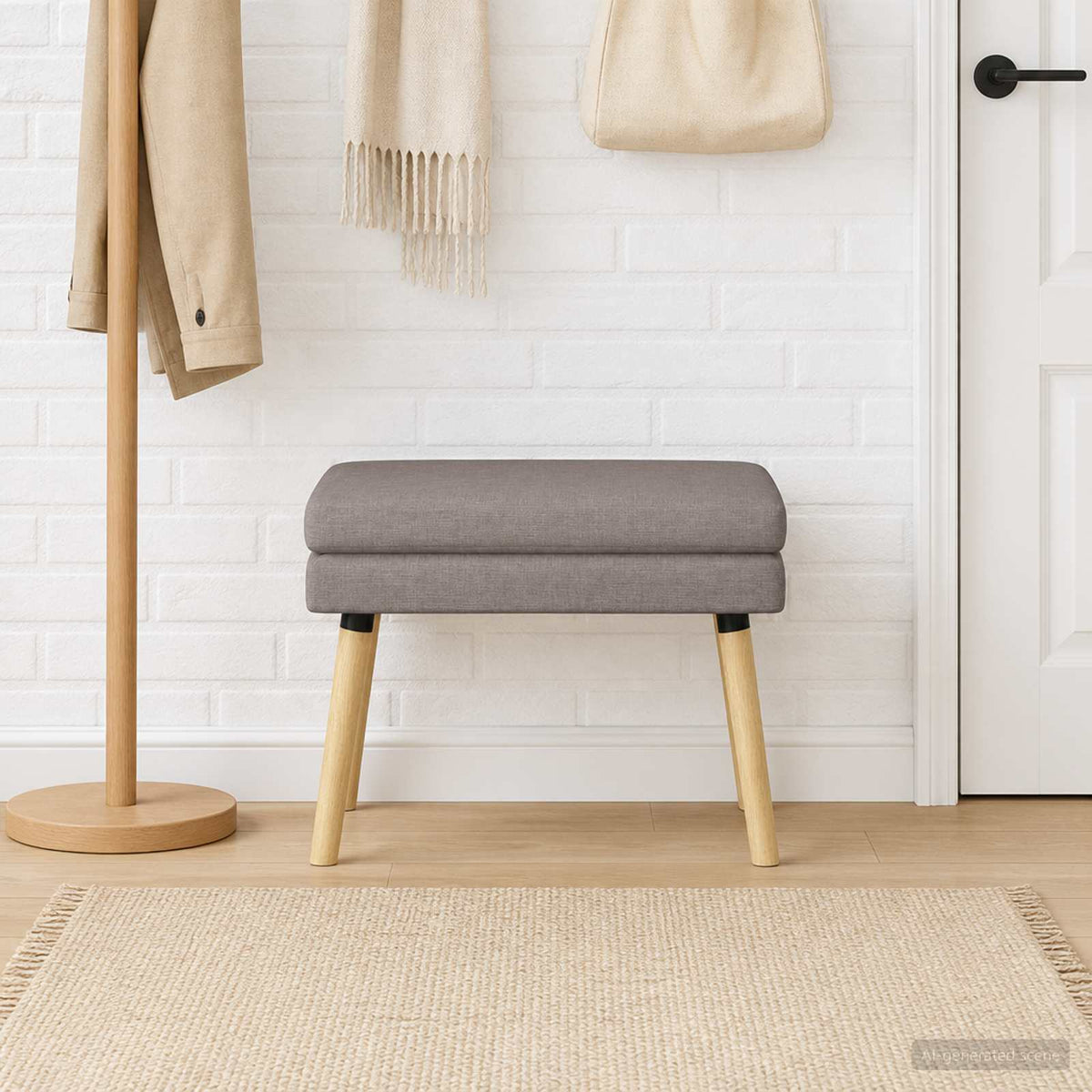 Dubbel Laagige Bank Taupe 60 x 40 x 46 cm Stof is nu te koop bij PeponiXL, paradijselijk wonen!