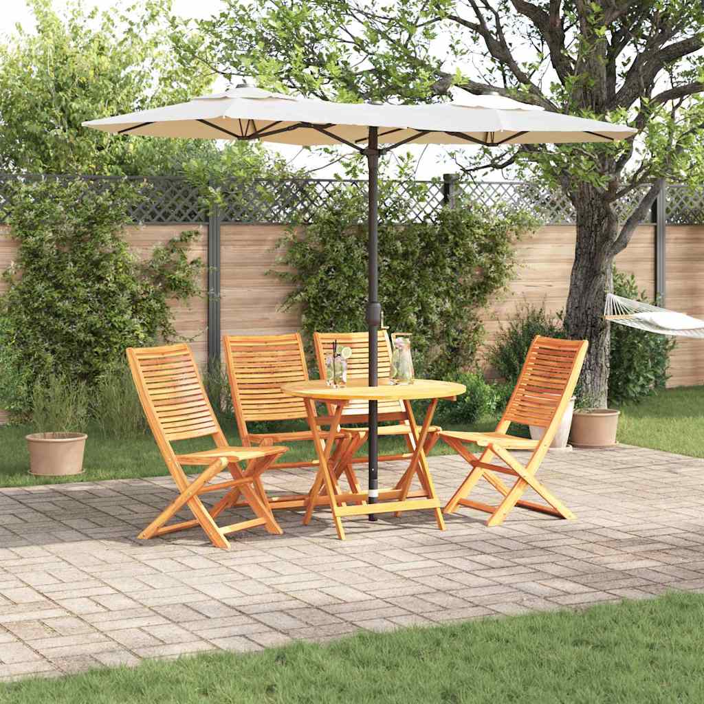 Tuin eettafelset 5 pcs Bruin Massief Acaciahout is nu te koop bij PeponiXL, paradijselijk wonen!