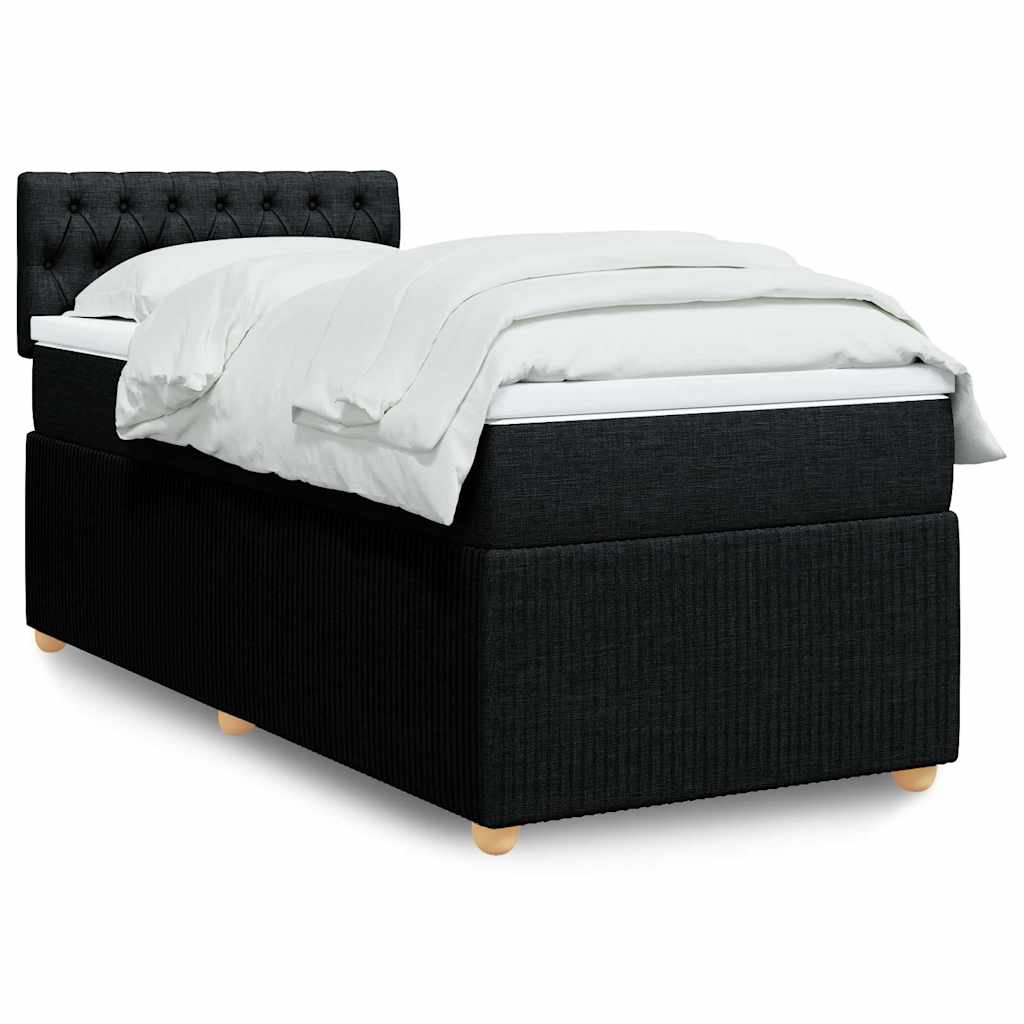 Boxspring met matras stof zwart 90x200 cm is nu te koop bij PeponiXL, paradijselijk wonen!