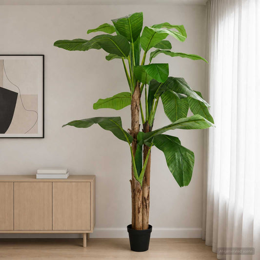Kunstmatige banaanboom Groen 125 x 25 x 250 cm Stof en Bamboe is nu te koop bij PeponiXL, paradijselijk wonen!