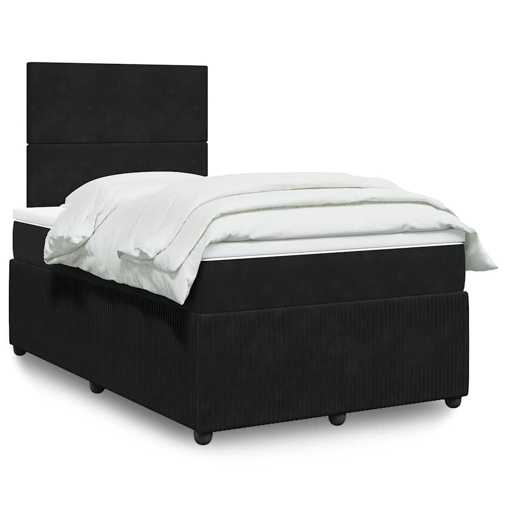 Boxspring met matras fluweel zwart 120x190 cm is nu te koop bij PeponiXL, paradijselijk wonen!