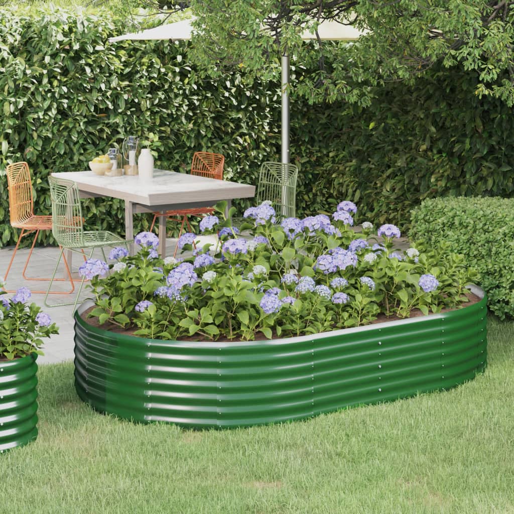 Plantenbak 214x140x36 cm gegalvaniseerd staal groen is nu te koop bij PeponiXL, paradijselijk wonen!