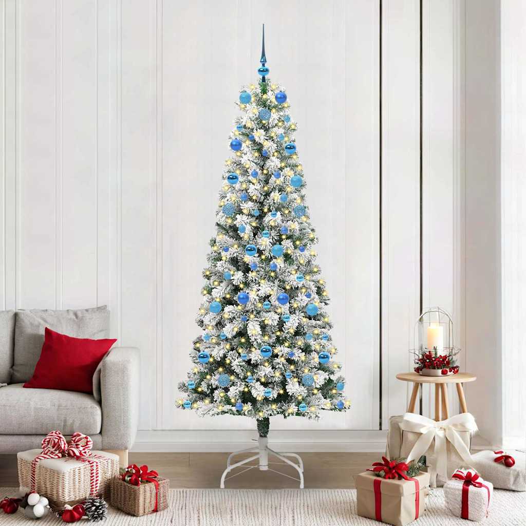 Kunstmatige Inklapbare Kerstboom Groen en Wit 210 cm is nu te koop bij PeponiXL, paradijselijk wonen!