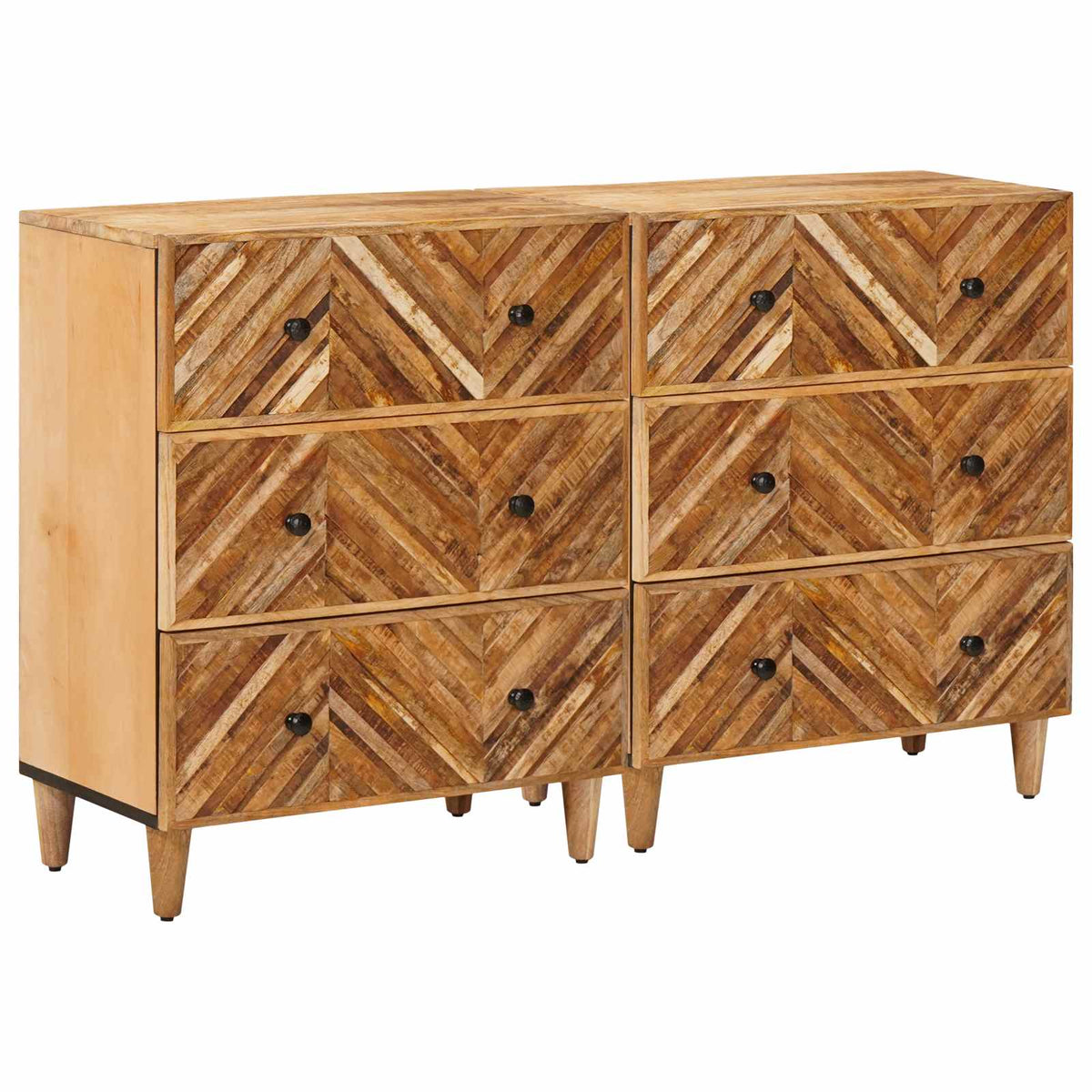 Opslagkasten 2 pcs Bruin 60 x 33,5 x 75 cm Massief Mango Hout is nu te koop bij PeponiXL, paradijselijk wonen!
