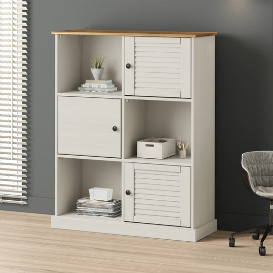 Boekenkast VIGO 90x35x114,5 cm massief grenenhout wit is nu te koop bij PeponiXL, paradijselijk wonen!