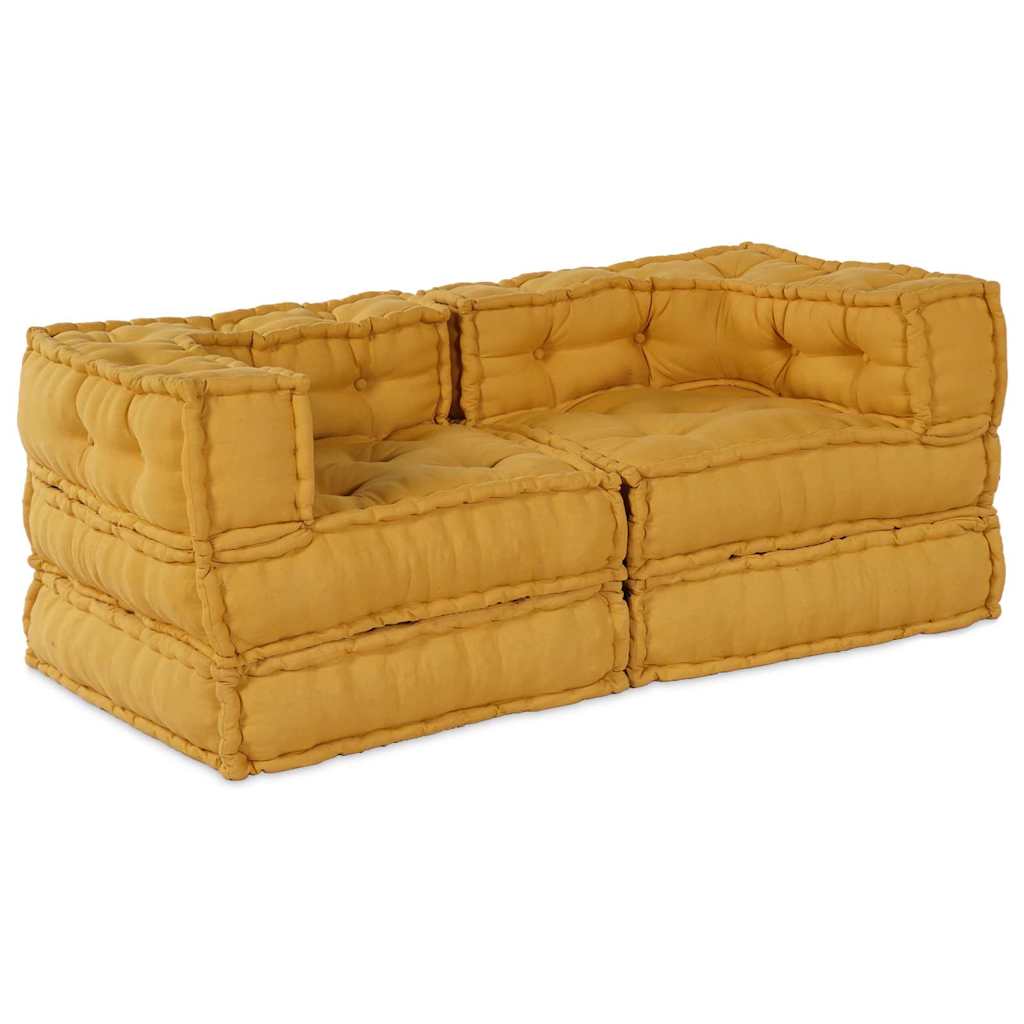 Modulair Sofabet 2 pcs Geel 140 x 70 x 56 cm Stof is nu te koop bij PeponiXL, paradijselijk wonen!