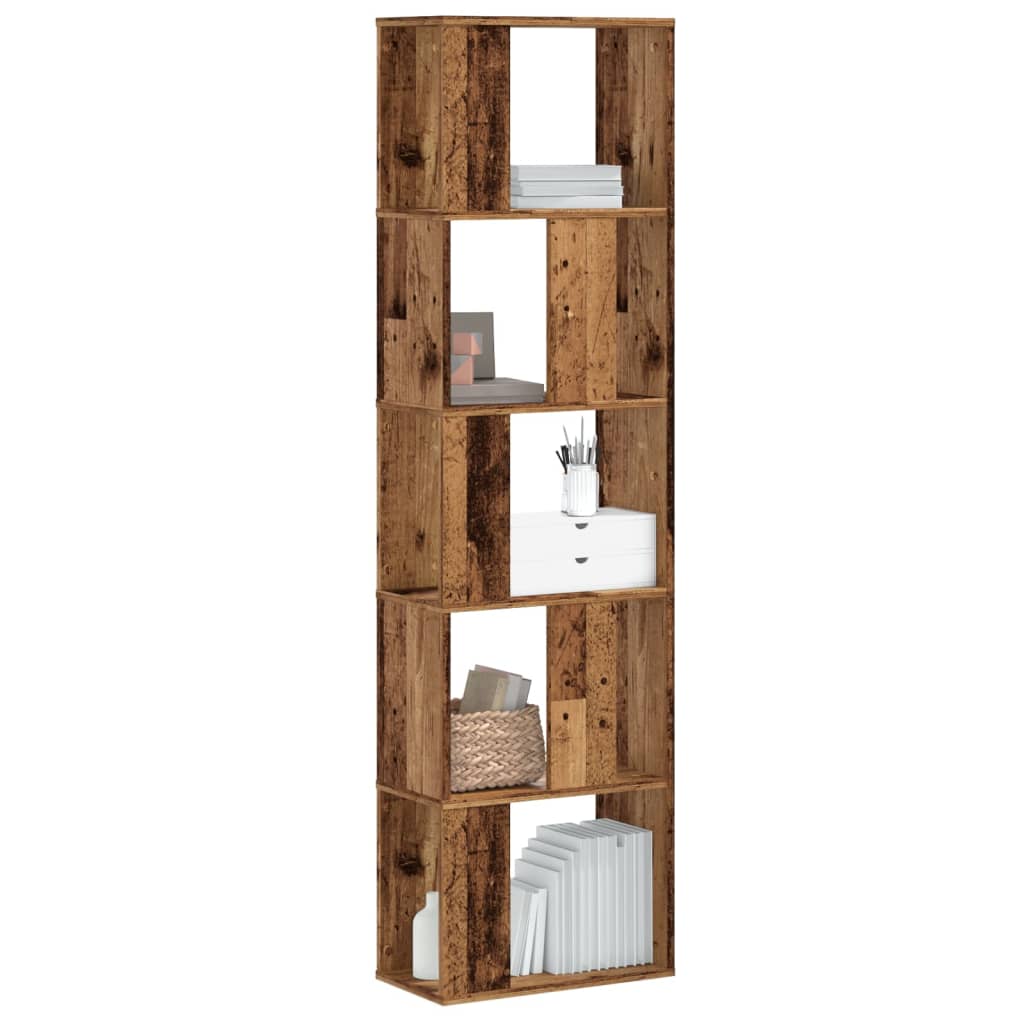 Boekenkast 5-laags 45x23,5x162,5 cm bewerkt hout oud hout is nu te koop bij PeponiXL, paradijselijk wonen!