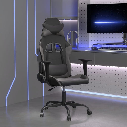 Massage gamestoel kunstleer zwart en grijs is nu te koop bij PeponiXL, paradijselijk wonen!