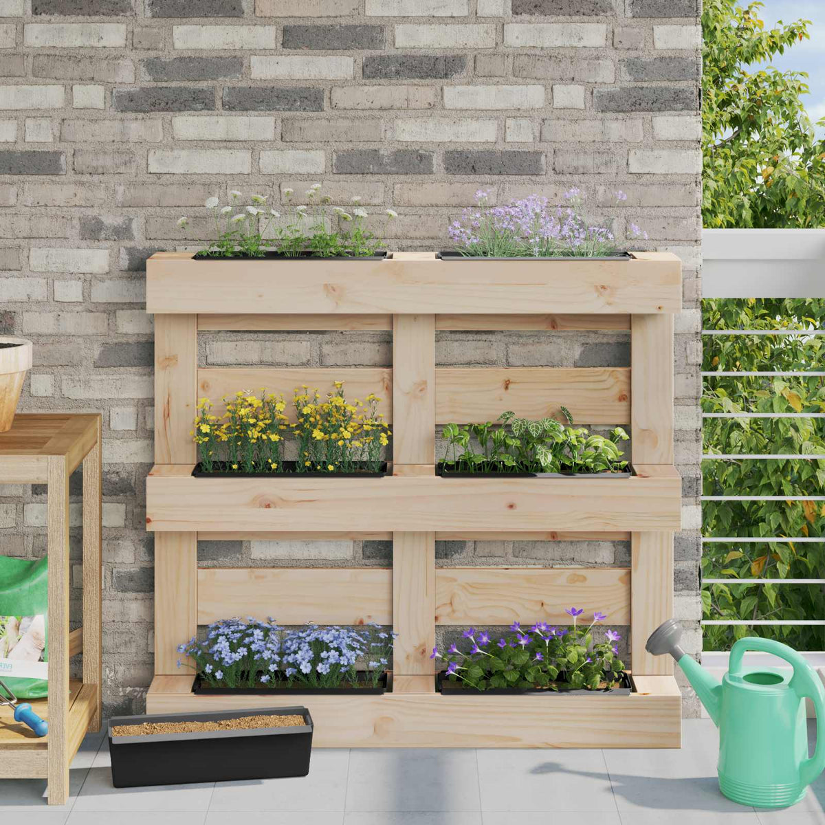 Bloembakken voor Euro-pallets 24 pcs Zwart 36 x 13,5 x 9,5 cm is nu te koop bij PeponiXL, paradijselijk wonen!