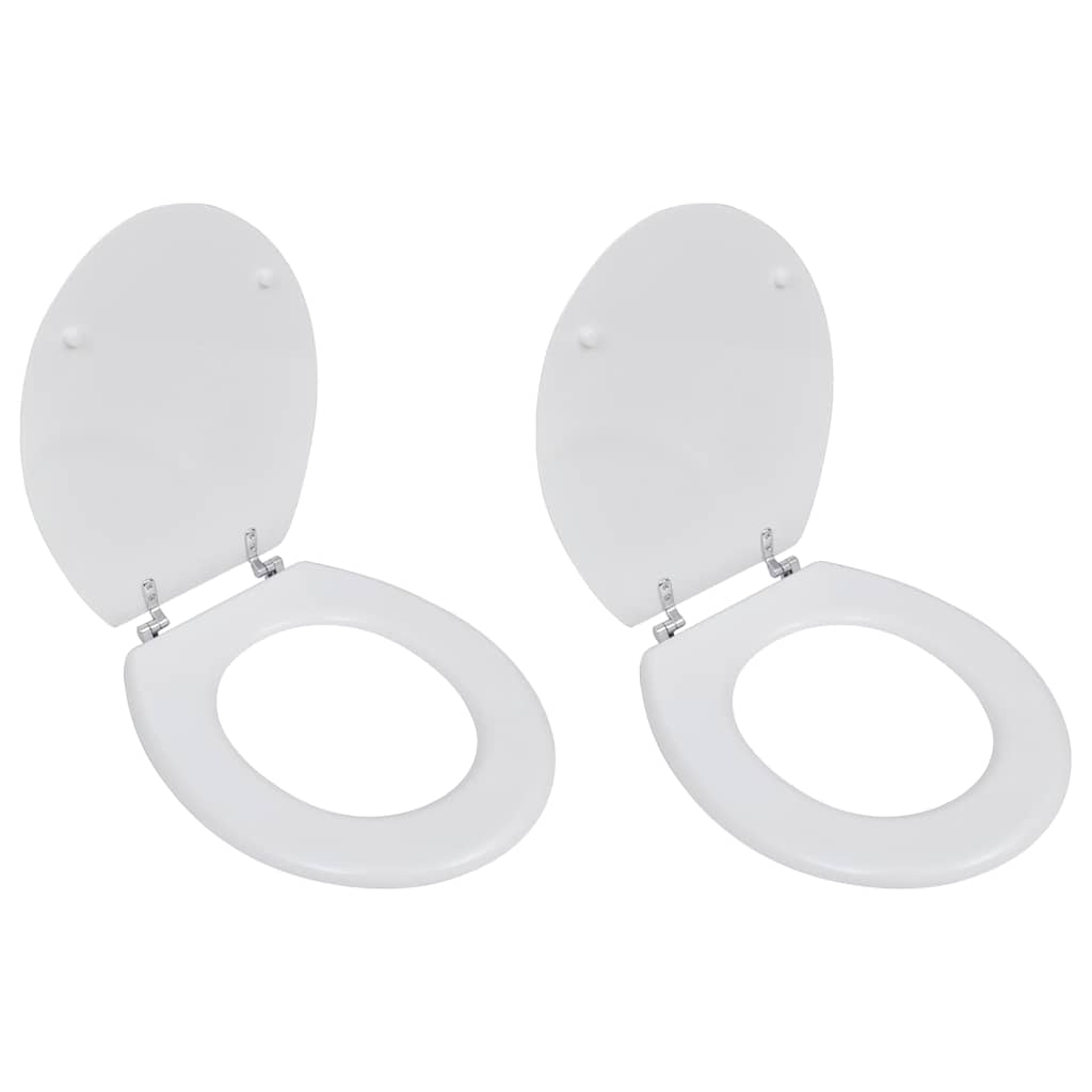 Toiletbrillen met deksels 2 st MDF wit is nu te koop bij PeponiXL, paradijselijk wonen!