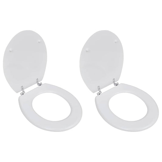 Toiletbrillen met deksels 2 st MDF wit is nu te koop bij PeponiXL, paradijselijk wonen!