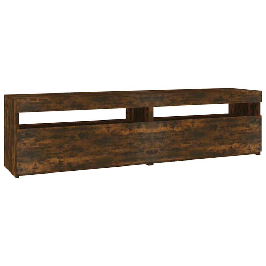 Tv-meubelen met LED-verlichting 2 st 75x35x40 cm gerookt eiken is nu te koop bij PeponiXL, paradijselijk wonen!