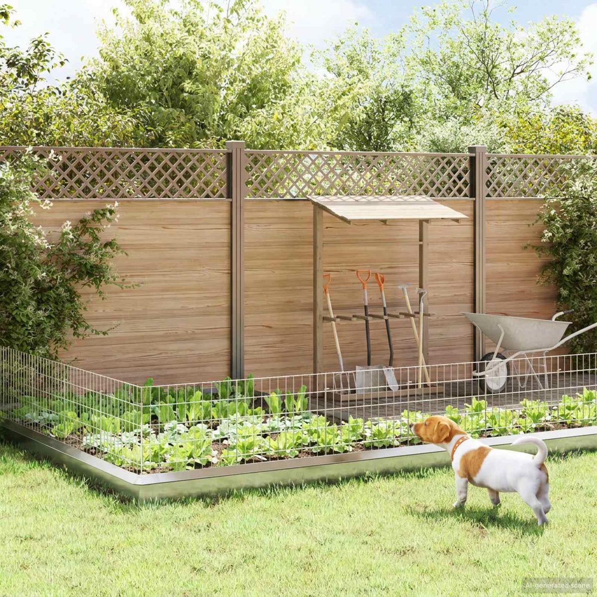Tuin omheining met palen 48 pcs 55 x 50 cm Mesh Zilverkleurig is nu te koop bij PeponiXL, paradijselijk wonen!