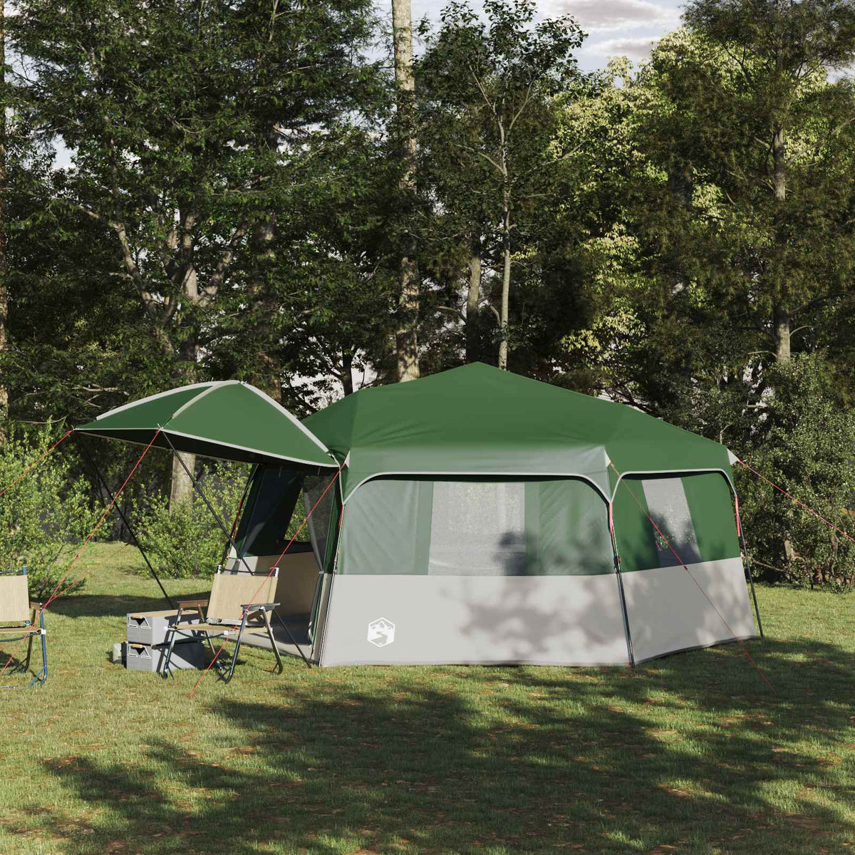 Instant tent met regenhuif voor 12 personen met snelontgrendeling is nu te koop bij PeponiXL, paradijselijk wonen!