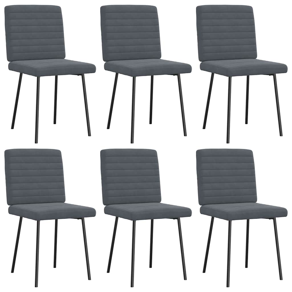Eetkamerstoelen 6 st fluweel donkergrijs is nu te koop bij PeponiXL, paradijselijk wonen!