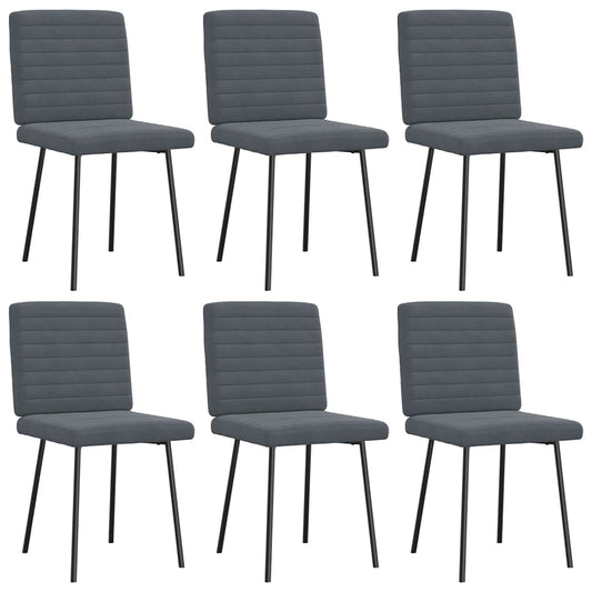 Eetkamerstoelen 6 st fluweel donkergrijs is nu te koop bij PeponiXL, paradijselijk wonen!