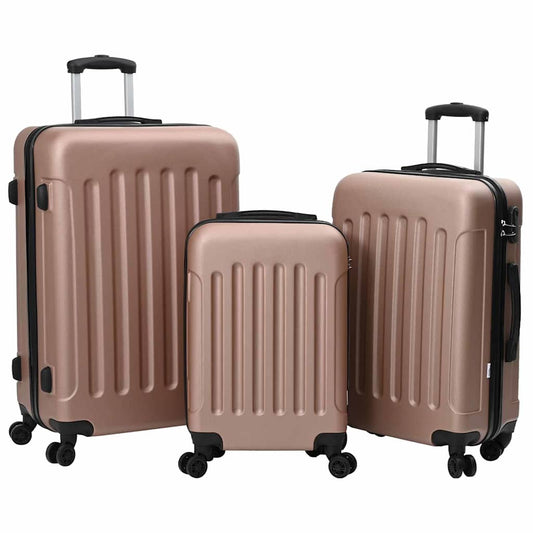 Koffer met slot 3 pcs Rose Gold 50 x 31 x 78 cm ABS Kunststof is nu te koop bij PeponiXL, paradijselijk wonen!