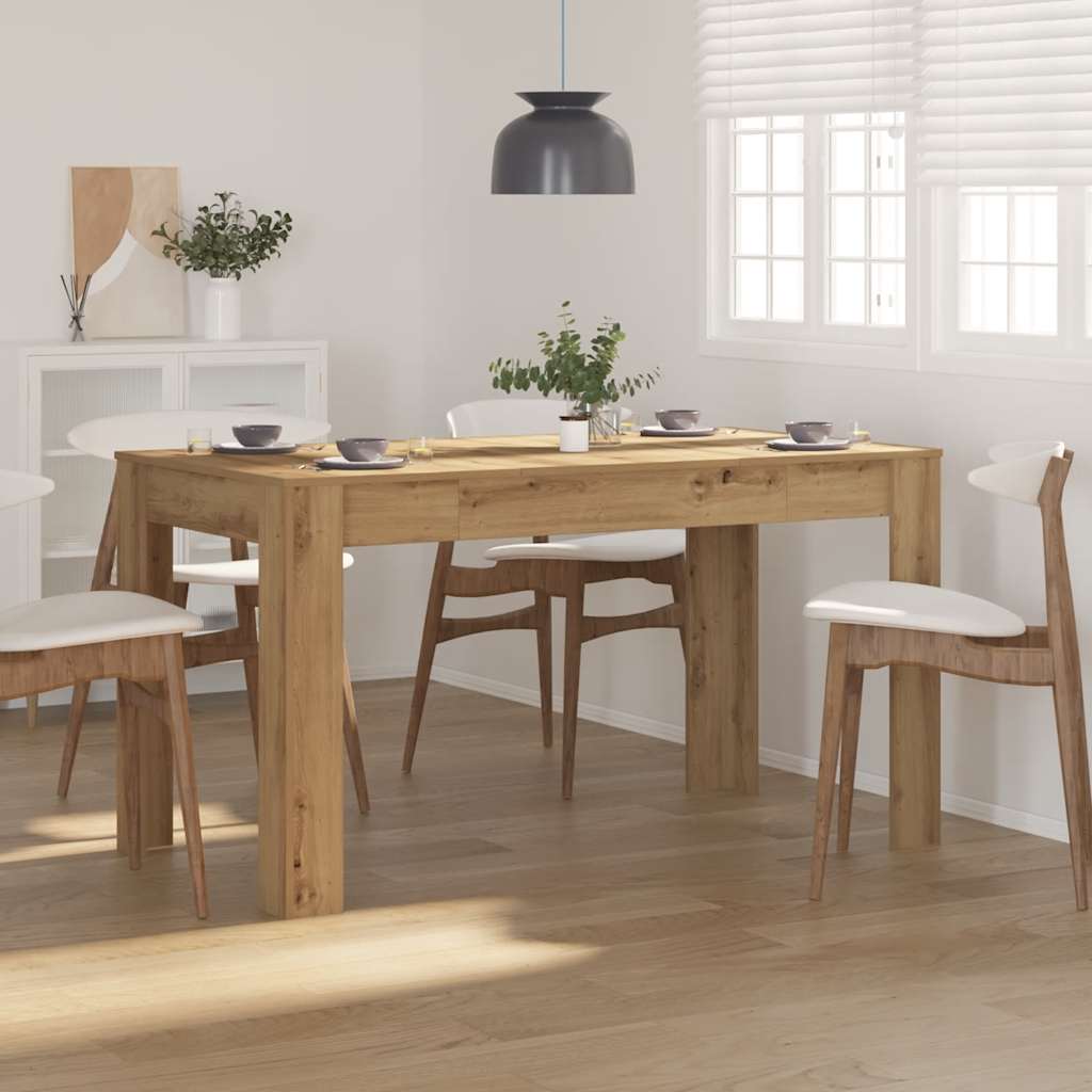 Eettafel 140x74,5x76 cm bewerkt hout artisanaal eikenkleurig is nu te koop bij PeponiXL, paradijselijk wonen!