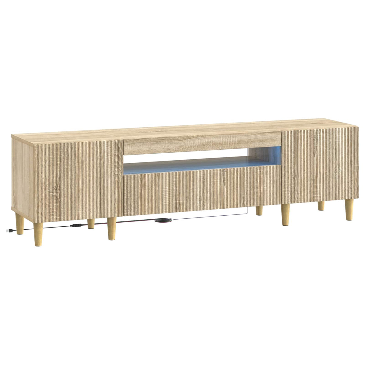 LED tv-meubel Sonoma Eiken Bewerkt hout is nu te koop bij PeponiXL, paradijselijk wonen!
