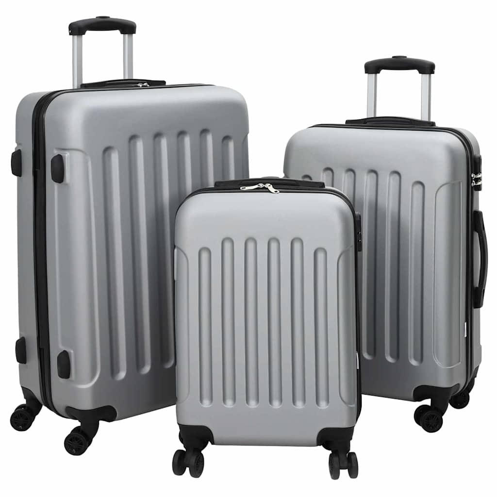 Koffer met slot 3 pcs Zilver 50 x 31 x 78 cm ABS Kunststof is nu te koop bij PeponiXL, paradijselijk wonen!