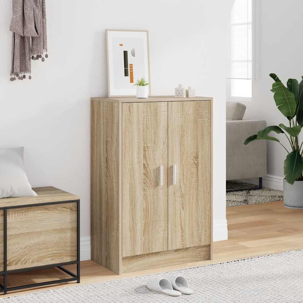 Schoenenkast 60x35x92 cm bewerkt hout sonoma eikenkleurig is nu te koop bij PeponiXL, paradijselijk wonen!